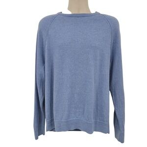 Banana Republic Sweater Mens XL Light Blue Italian Merino Wool Crewneck Pullover